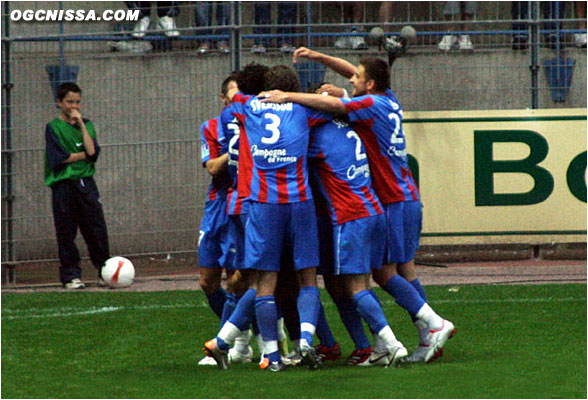 Ouverture du score des caennais à 10 min de la fin du match...