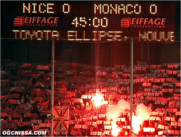 Superbe Tifo BSN pour la réception du voisin monégasque.