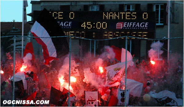 Match de la peur entre Nice et Nantes. La BSN est colorée.