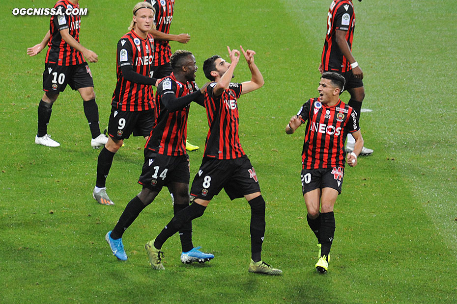 Kasper Dolberg, Ignatius Ganago, Pierre Lees Melou et Youcef Atal