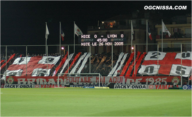 16e journée de L1, Nice - Lyon, beau tifo de la BSN