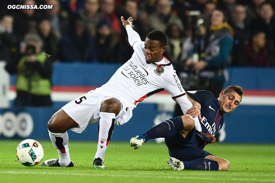 Wylan Cyprien stoppé par Verratti