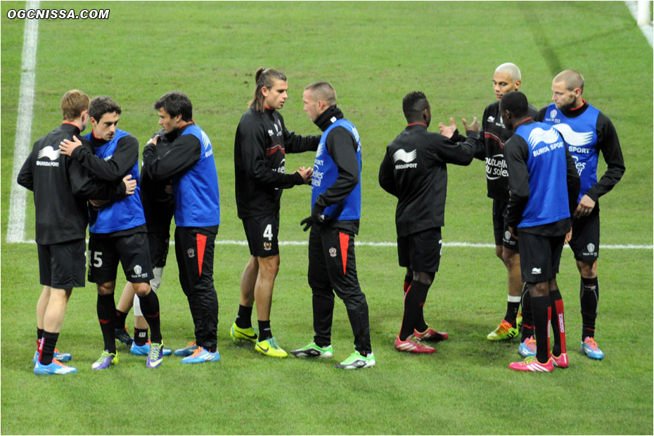 Le groupe s'encourage avant cette rencontre importante contre le FC Sochaux