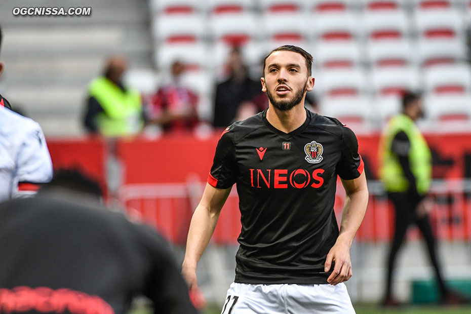 Amine Gouiri, touché contre Lyon, est remplaçant pour cette rencontre face à Angers