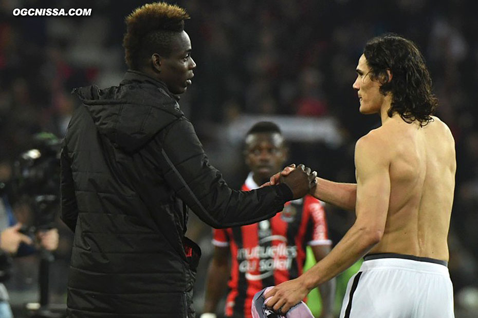 Mario Balotelli et Edinson Cavani