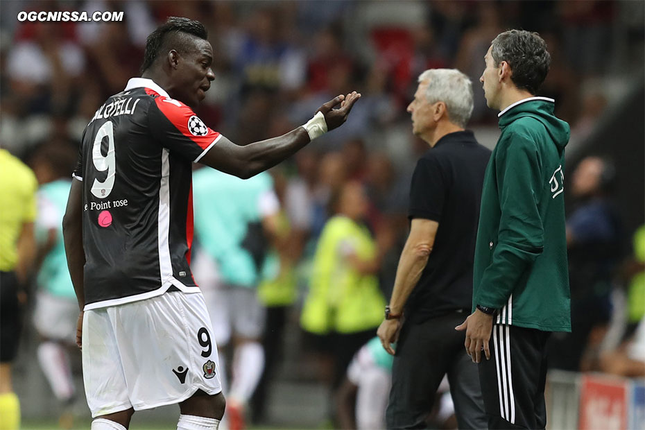 Mario Balotelli n'a pas eu le temps de rentrer sur le terrain