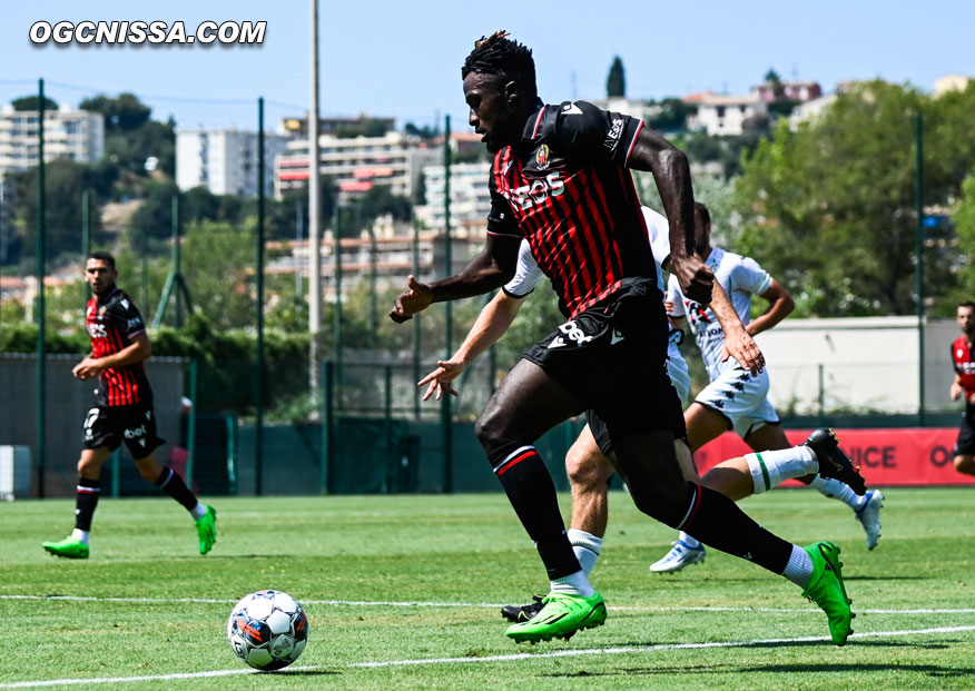 Evann Guessand, qui joue son dernier match avant d'être prêté à Nantes cette saison