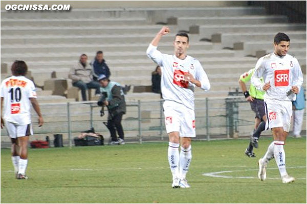 La joie du buteur niçois Olivier Echouafni sera de courte durée...