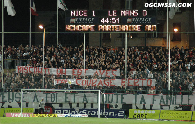 Un message de soutien à Roberto Bisconti, qu'on ne revera plus de la saison sous le maillot Rouge et Noir.