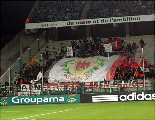 St Etienne - Nice : Tifo du parcage niçois